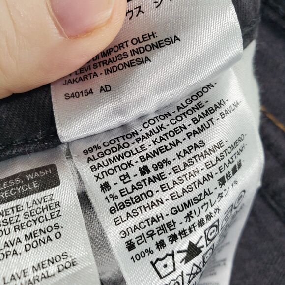 38x30 (actual 38x29) 514 Levi's Jeans Men's Black Jeans Distressed Faded - Picture 9 of 10